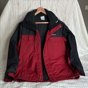 Columbia Two-Tone Red and Black Jacket